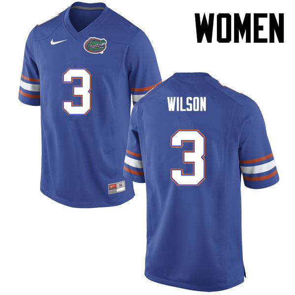 Women Florida Gators #3 Marco Wilson College Football Jerseys-Blue